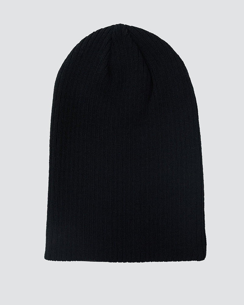 Jet Black Slouch Beanie