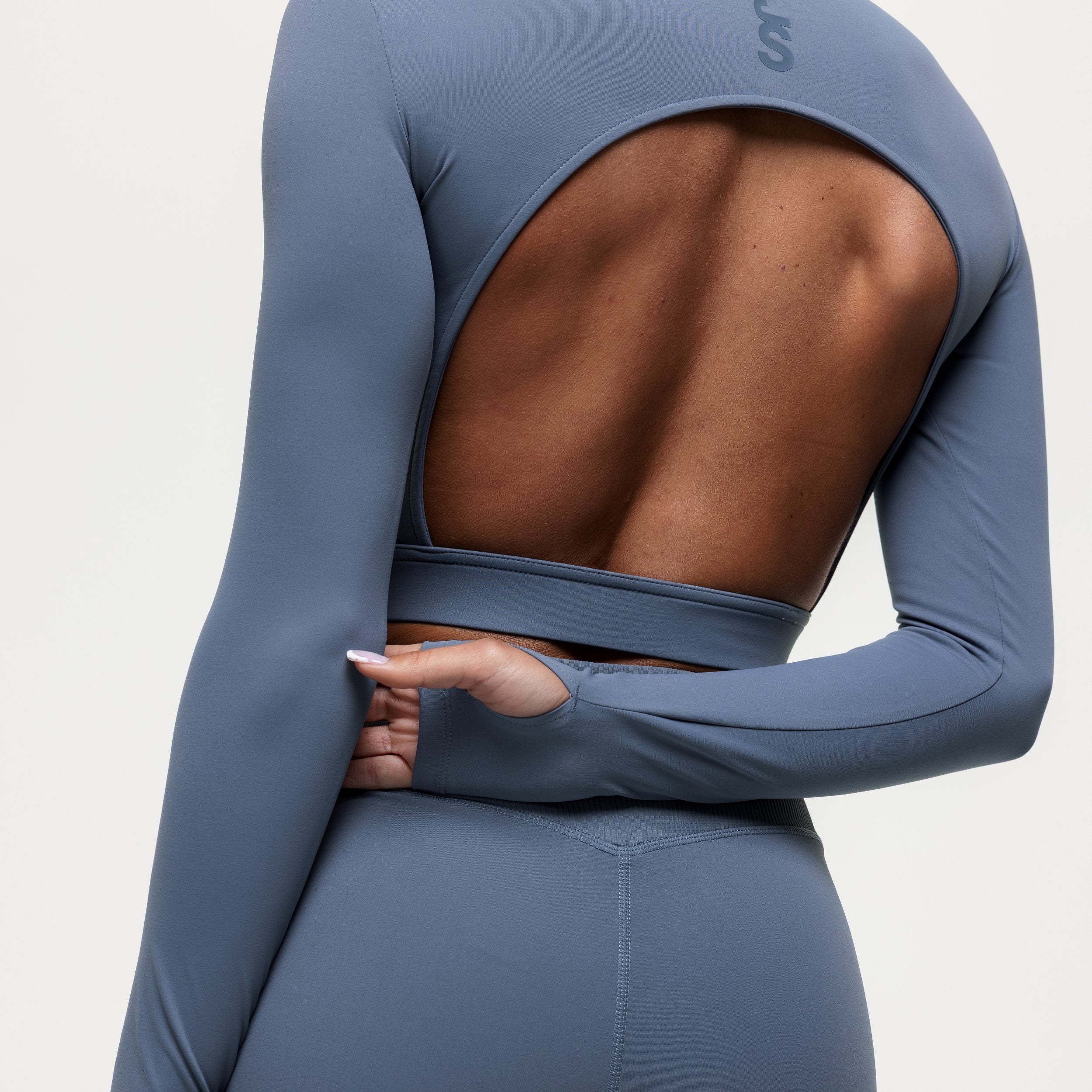 Karma Long Sleeve Crop Top - Graphite