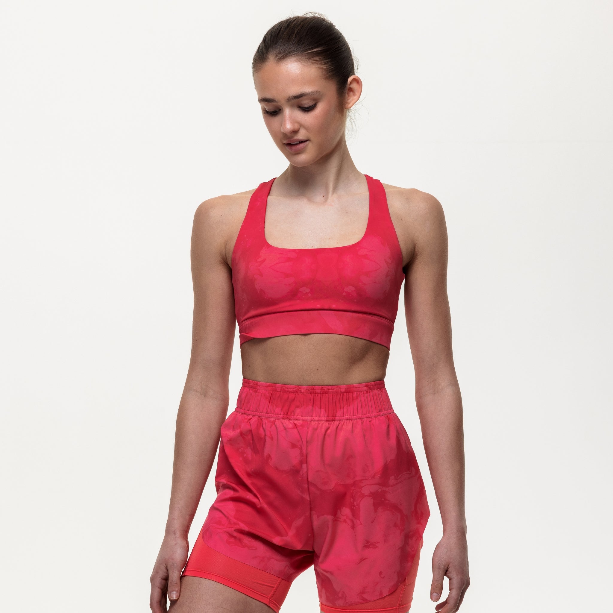 Flex Medium Support Bra - Coral Marble