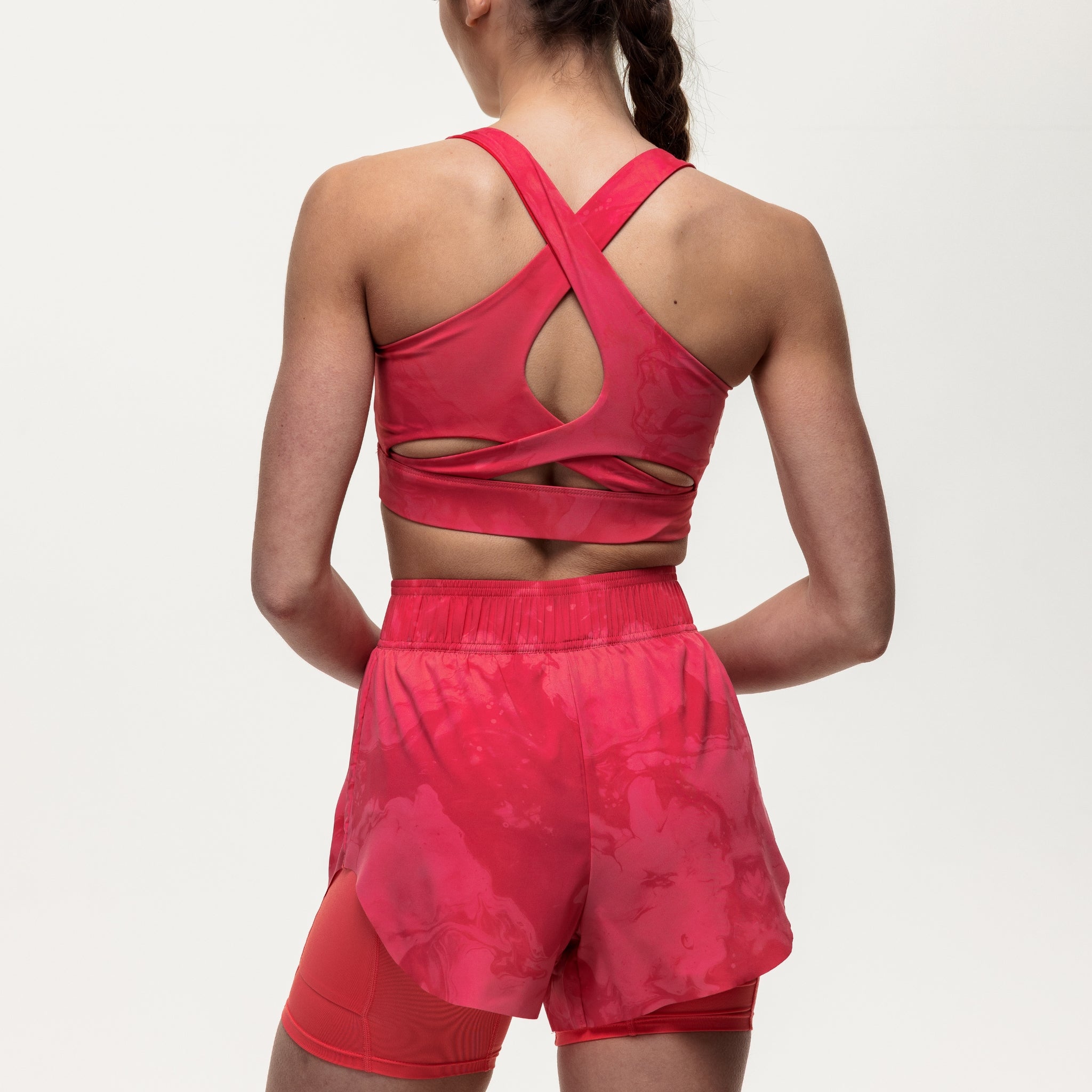 Flex Medium Support Bra - Coral Marble