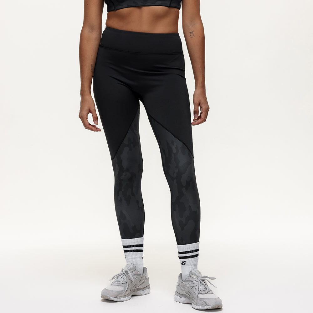 Vertex Camo High Rise Leggings - Black Onyx