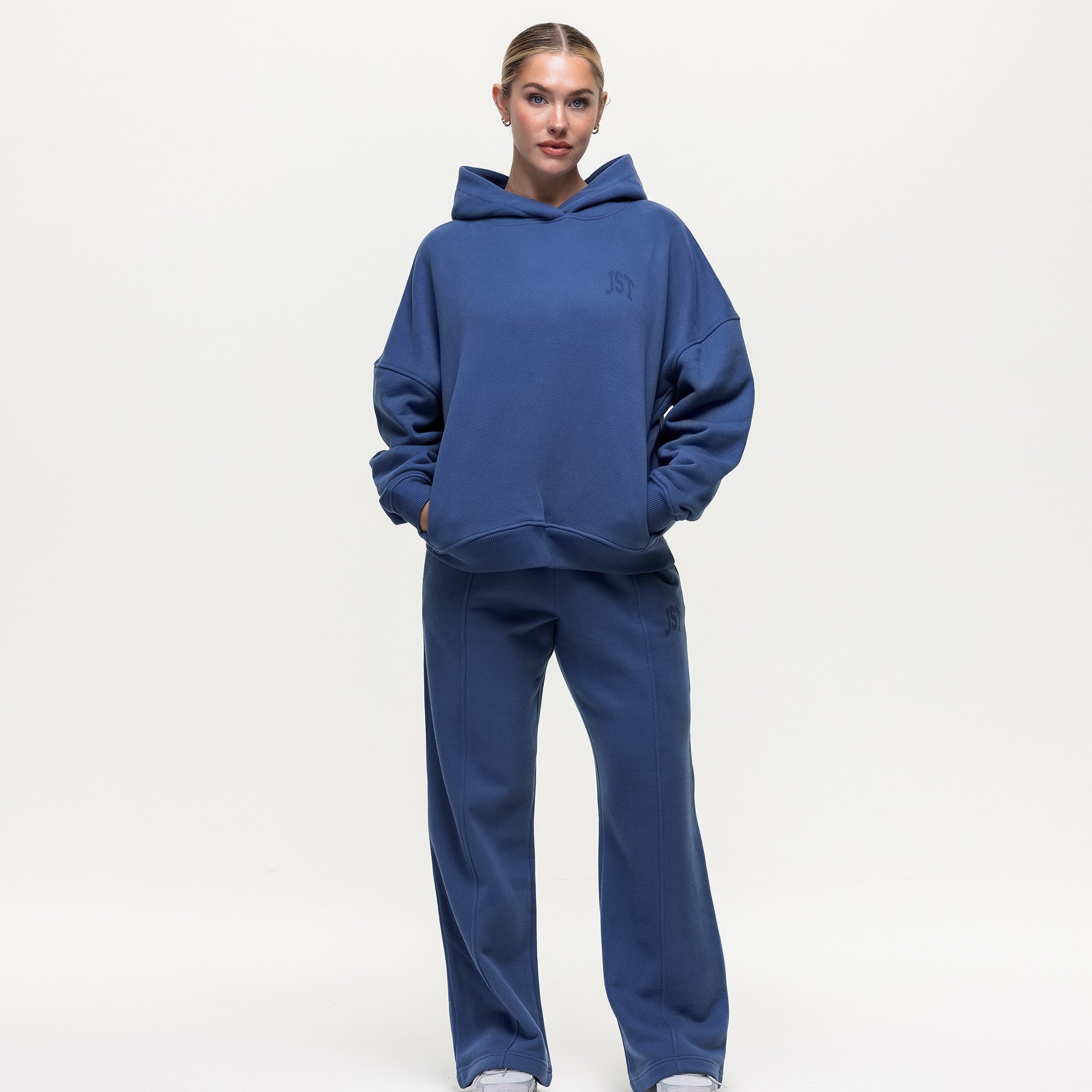 Throw On Open Hem Joggers - Vintage Indigo