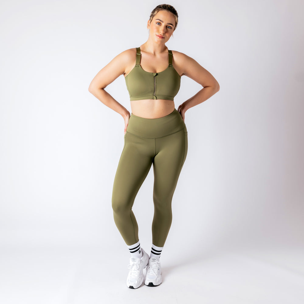 High Rise Genesis Leggings - Military Green