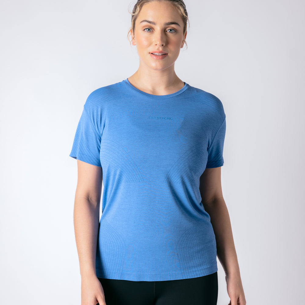 Laser Seamless Workout Tee - Royal Blue