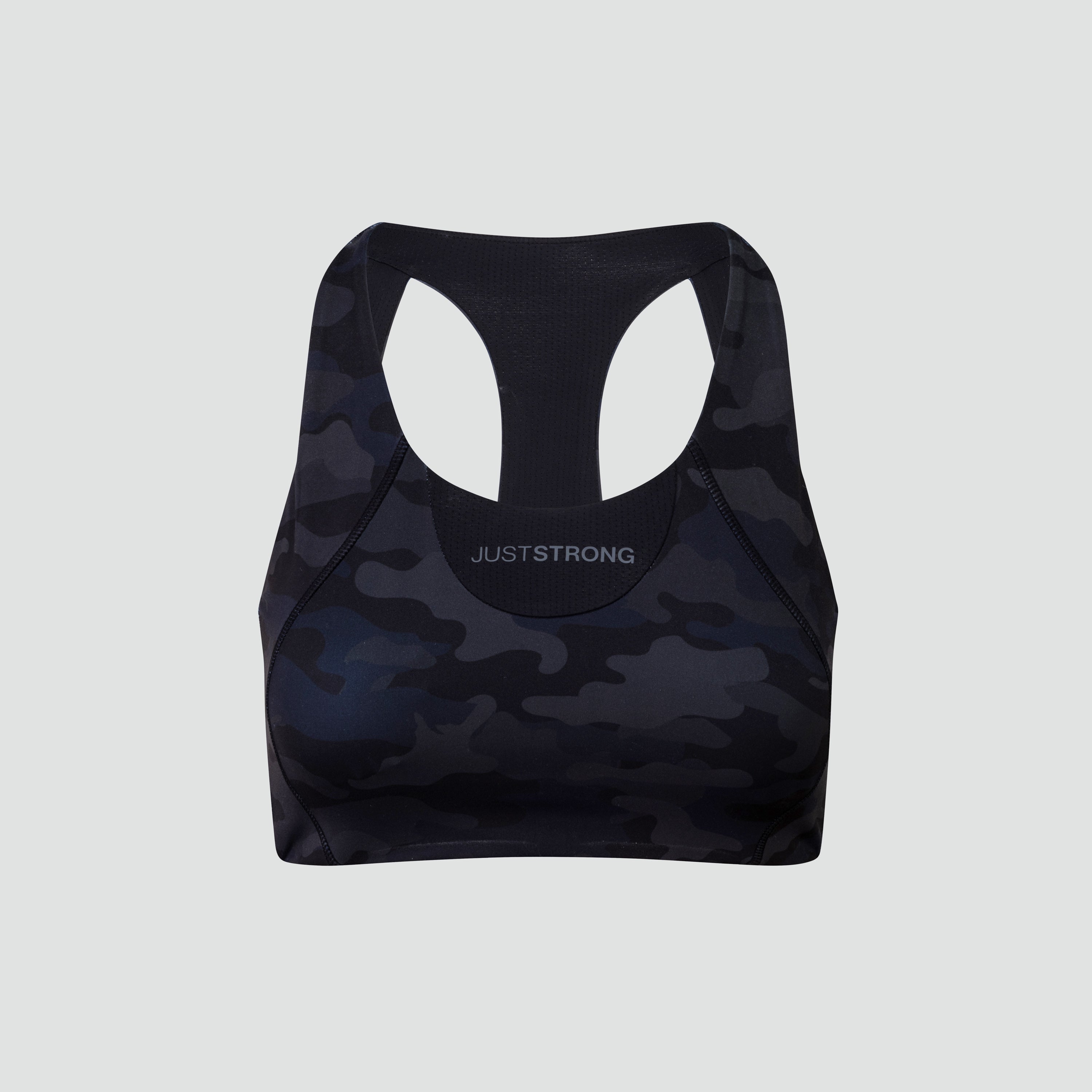 Vertex Camo Multi Strap Sports Bra - Black Onyx