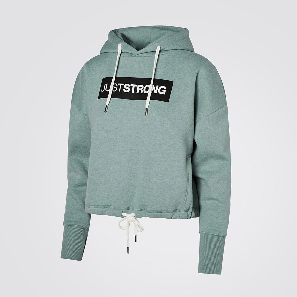 Moss Green Marl Relax Cropped Hoodie